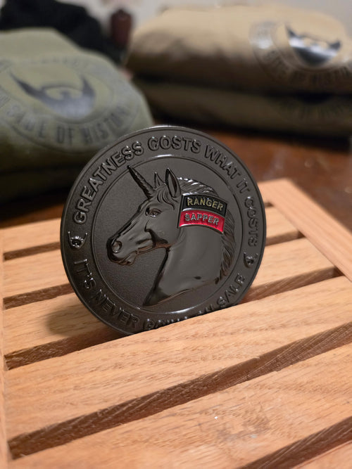 Correct Side of History military challenge coin front detail