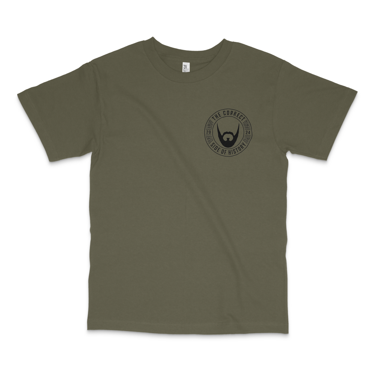 Olive Drab Green Correct Side of History T-shirt front